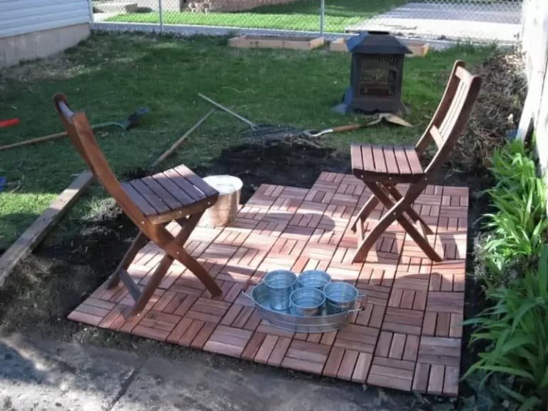 Deck Tiles On Grass